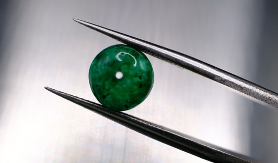 3.25ct 8.3x6mm Round Natural Emerald Drilled Beads