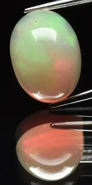 3.98ct 13.5x10mm Oval Cabochon Natural Play-of-Color Crystal Opal, Gemstone