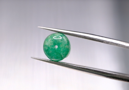 3.31ct 8.4x6.1mm Round Natural Emerald Drilled Beads