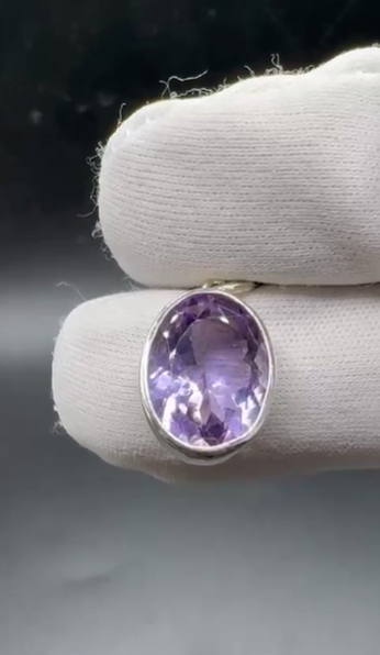2.68gr Natural Amethyst 925 Ayar Gümüş Kolye Ucu
