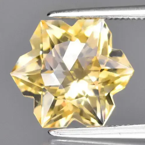 3.66ct 10x10mm VVS Snowflake Natural Yellow Citrine - Regal, Brazil Gem