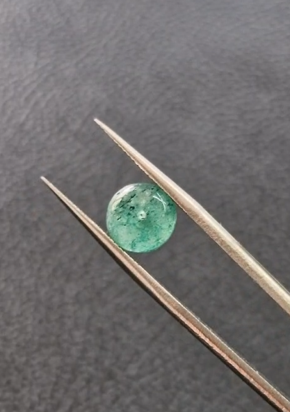 3.63ct 7.8x7.1mm Round Natural Emerald Drilled Beads