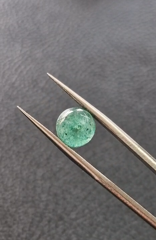 3.63ct 7.8x7.1mm Round Natural Emerald Drilled Beads
