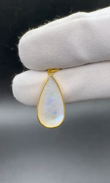 3.64gr Natural Aytaşı 925 Ayar Gümüş Kolye Ucu