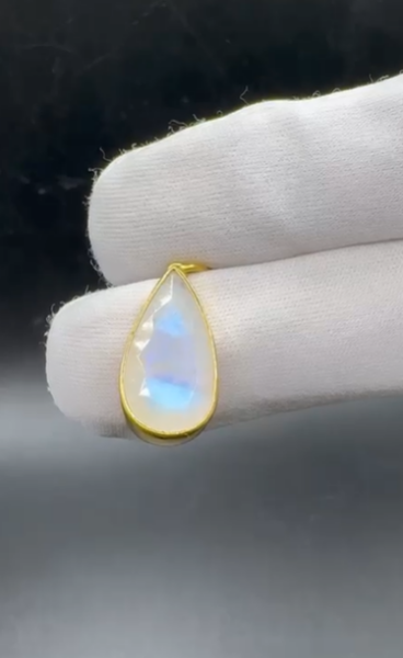 3.64gr Natural Aytaşı 925 Ayar Gümüş Kolye Ucu