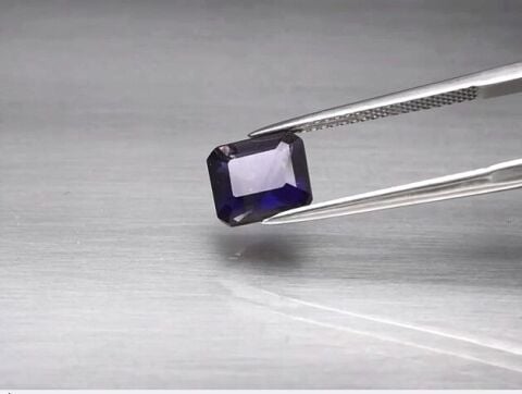 2.01ct 8.2x7mm Octagon Natural Bluish Violet Iolite, Namibia