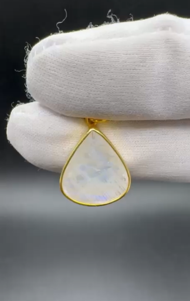 3.38gr Natural Aytaşı 925 Ayar Gümüş Kolye Ucu