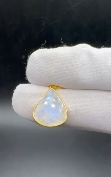 3.38gr Natural Aytaşı 925 Ayar Gümüş Kolye Ucu