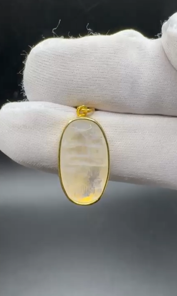 4.11gr Natural Aytaşı 925 Ayar Gümüş Kolye Ucu