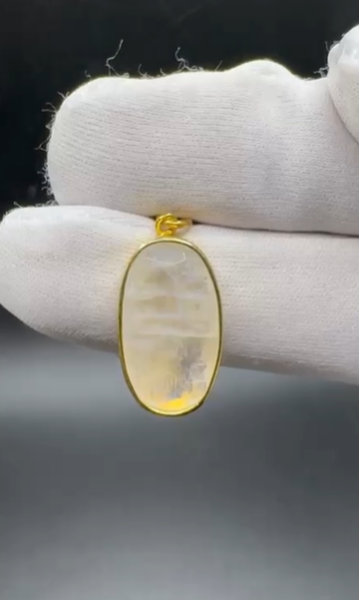 4.11gr Natural Aytaşı 925 Ayar Gümüş Kolye Ucu