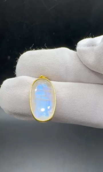 4.11gr Natural Aytaşı 925 Ayar Gümüş Kolye Ucu