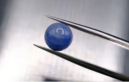 3.58ct 8mm Round Cabachon Natural Unheated Sapphire