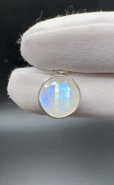 3.14gr Natural Aytaşı 925 Ayar Gümüş Kolye Ucu