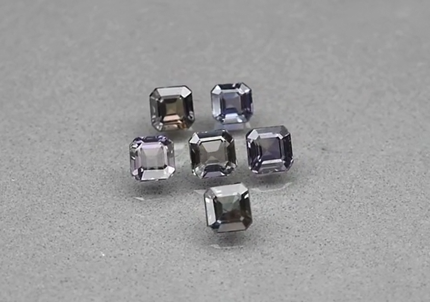 6pcs Lot 2.57ct t.w VS Octagon Green-Purple Sapphire Unheated Tanzania