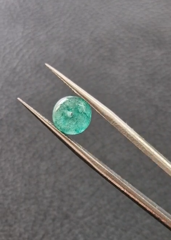 3.39ct 8 1x6.4mm Round Natural Emerald Drilled Beads