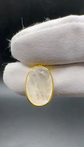 3.19gr Natural Aytaşı 925 Ayar Gümüş Kolye Ucu