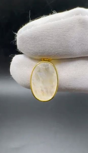 3.19gr Natural Aytaşı 925 Ayar Gümüş Kolye Ucu