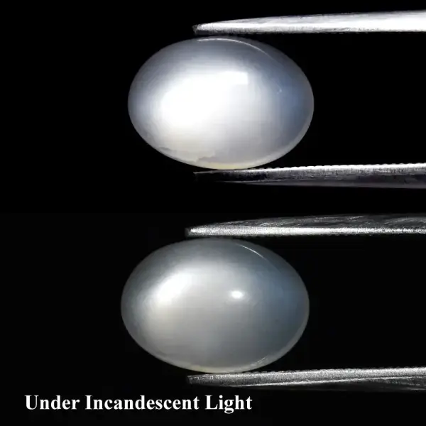 3.26ct Oval Cabochon Natural White Cat's Eye Moonstone - Africa Gemstone