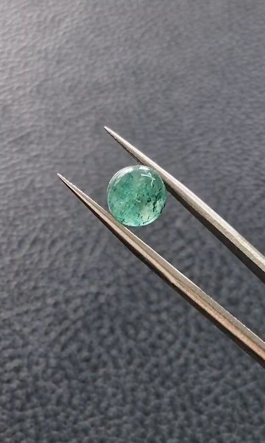 3.20ct 8.4x6mm Round Natural Emerald Drilled Beads