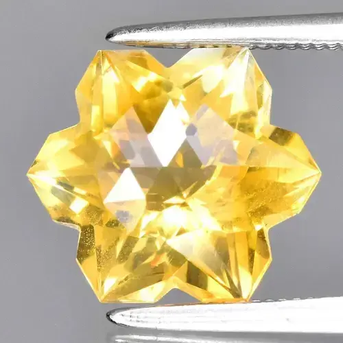 3.07ct 9.5x9.3mm VS Snowflake Natural Yellow Citrine - Brazil Gem