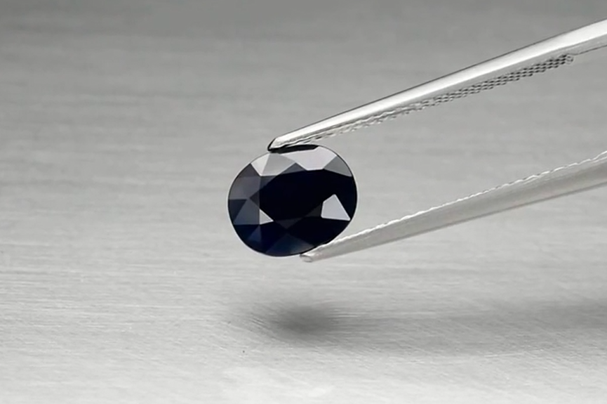 1.64ct 8x6.7mm Oval Deep Blue Sapphire Ethiopia, Heated