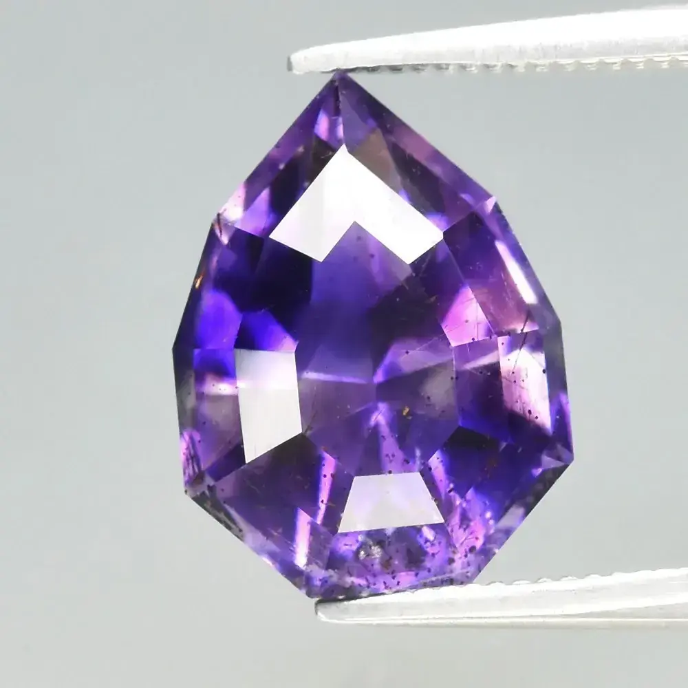 2.95ct 11x8mm Custom Cut Natural Purple Amethyst - Unheated, Tanzania Gem