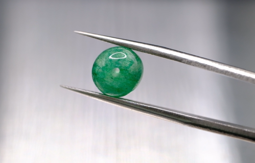 3.84ct 8.8x6.7mm Round Natural Emerald Drilled Beads
