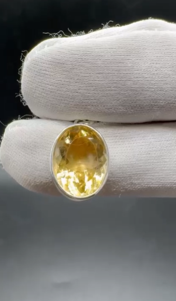 3.18gr Natural Citrin 925 Ayar Gümüş Kolye Ucu