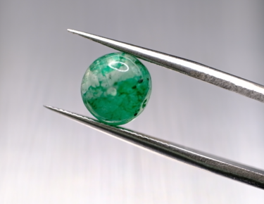 3.88ct 8.4x7.1mm Round Natural Emerald Drilled Beads