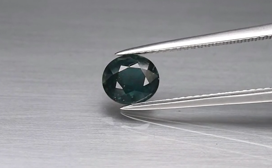 1.19ct 6.7x6mm Oval Bluish Green Sapphire Australia, Heated