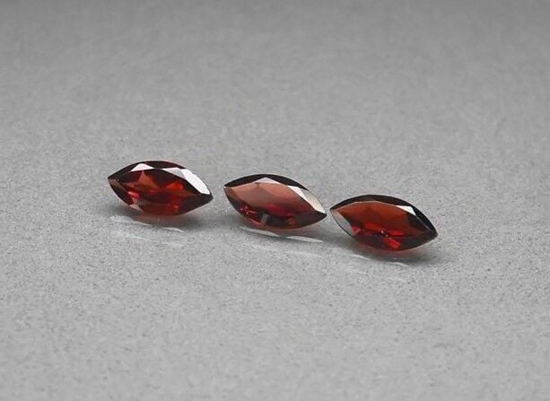 3.40ct 3pcs Lot  t.w 10x5mm Marquise Natural Orangish Red Garnet Best For Jewelry