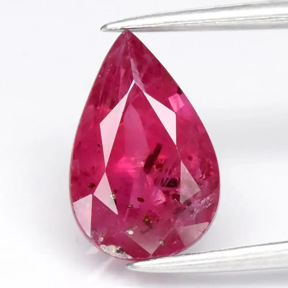 2.54ct 10.8x7mm Pear Natural Pinkish Red Ruby - Heated, Madagascar Gemstone