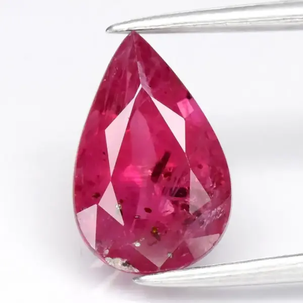 2.54ct 10.8x7mm Pear Natural Pinkish Red Ruby - Heated, Madagascar Gemstone