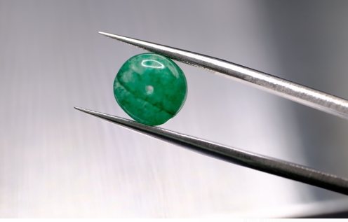 4.22ct 9.2x6.4mm Round Natural Emerald Drilled Beads