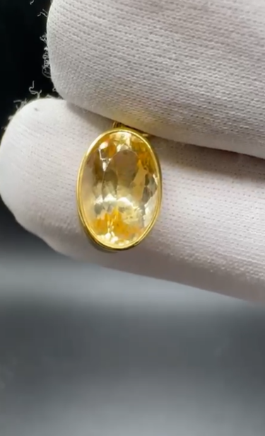 2.76gr Natural Citrin 925 Ayar Gümüş Kolye Ucu
