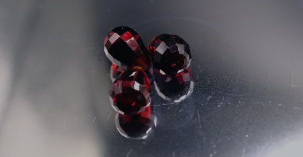 14.13Ct. - 3Pcs 10x7 mm.Briolette (Drilled)  Natural Red  Garnet Africa