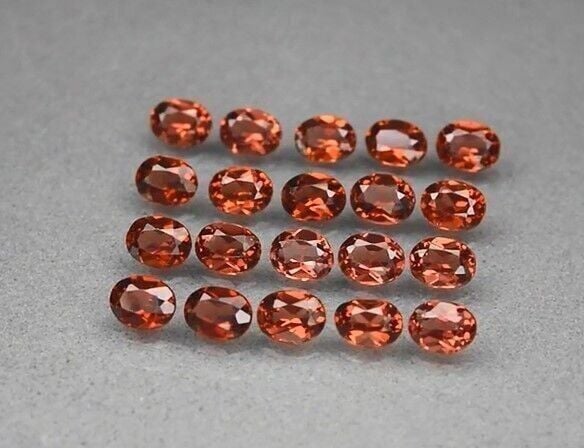 4.55ct  20pcs Lot t.w 4x3mm Oval Natural Pinkish Orange Garnet, Best For Setting