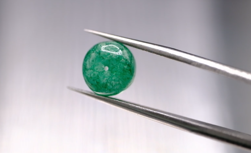 4.49ct 9.2x6.4mm Round Natural Emerald Drilled Beads