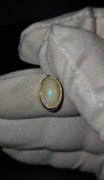 1.75gr Natural Ethiopia Opal 925 Ayar Gümüş Kolye Ucu