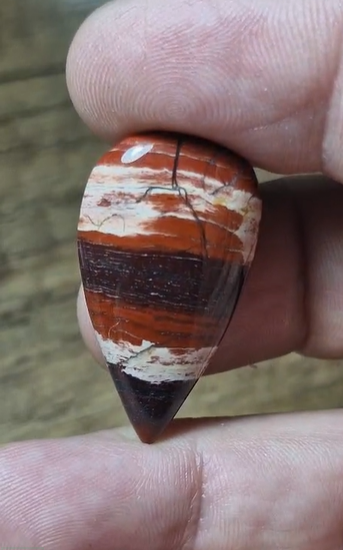 28.00ct 34.7x18.2mm Natural Pear Snake Skin Jasper