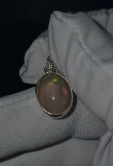 2.15gr Natural Ethiopia Opal 925 Ayar Gümüş Kolye Ucu