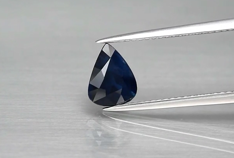 1.40ct 8.2x6.4mm Pear Deep Blue Sapphire Africa, Heated