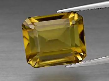 9.60ct 13.3x11mm VVS Octagon Natural Yellow Quartz, Brazil