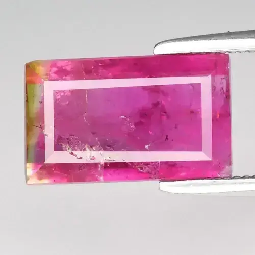 2.19ct 10.5x6.3mm Baguette Natural Green Pink Tourmaline - Unheated Africa Gem