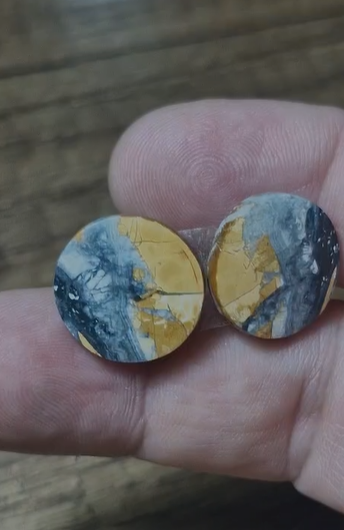 20.00ct 17mm Natural Round Pair Maligano Jasper