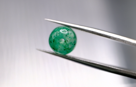 3.10ct 8x6.5mm Round Natural Emerald Drilled Beads