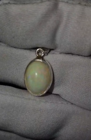 2.13gr Natural Ethiopia Opal 925 Ayar Gümüş Kolye Ucu