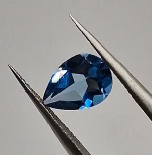 2.16ct 10x7mm Pear Natural London Blue Topaz