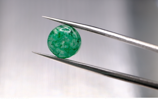 4.70ct 9.7x6.3mm Round Natural Emerald Drilled Beads