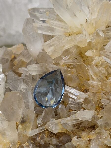 2.16ct 10x7mm Pear Natural London Blue Topaz